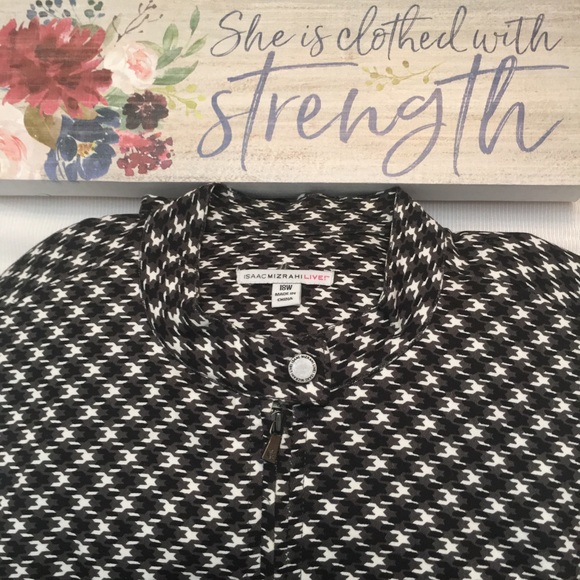 Houndstooth Printed Bomber Jacket - Picture 1 of 8